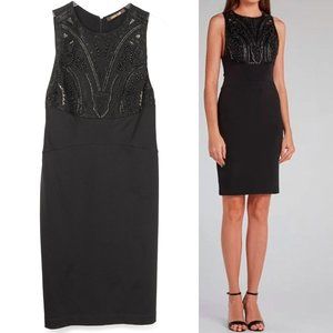 Roberto Cavalli Cocktail Dress Embellished Beaded Sheath Mini Evening Black 48